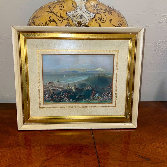 Antique Engrave Landscape Art Matted Framed Sungott Art #271 - Picture 1 of 11